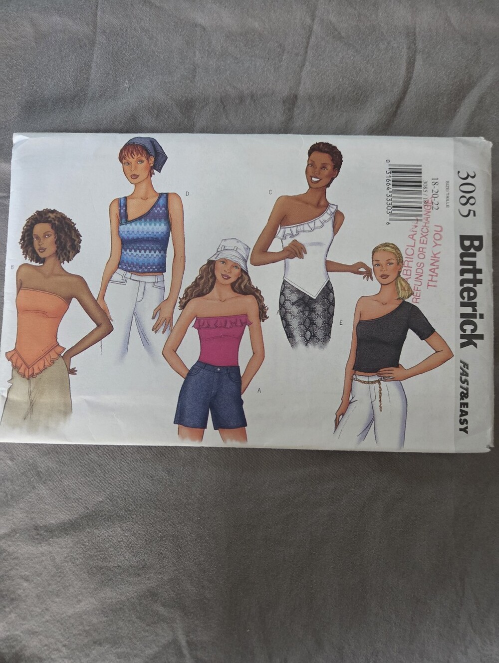 Butterick 3085 Misses' Top Sewing Pattern